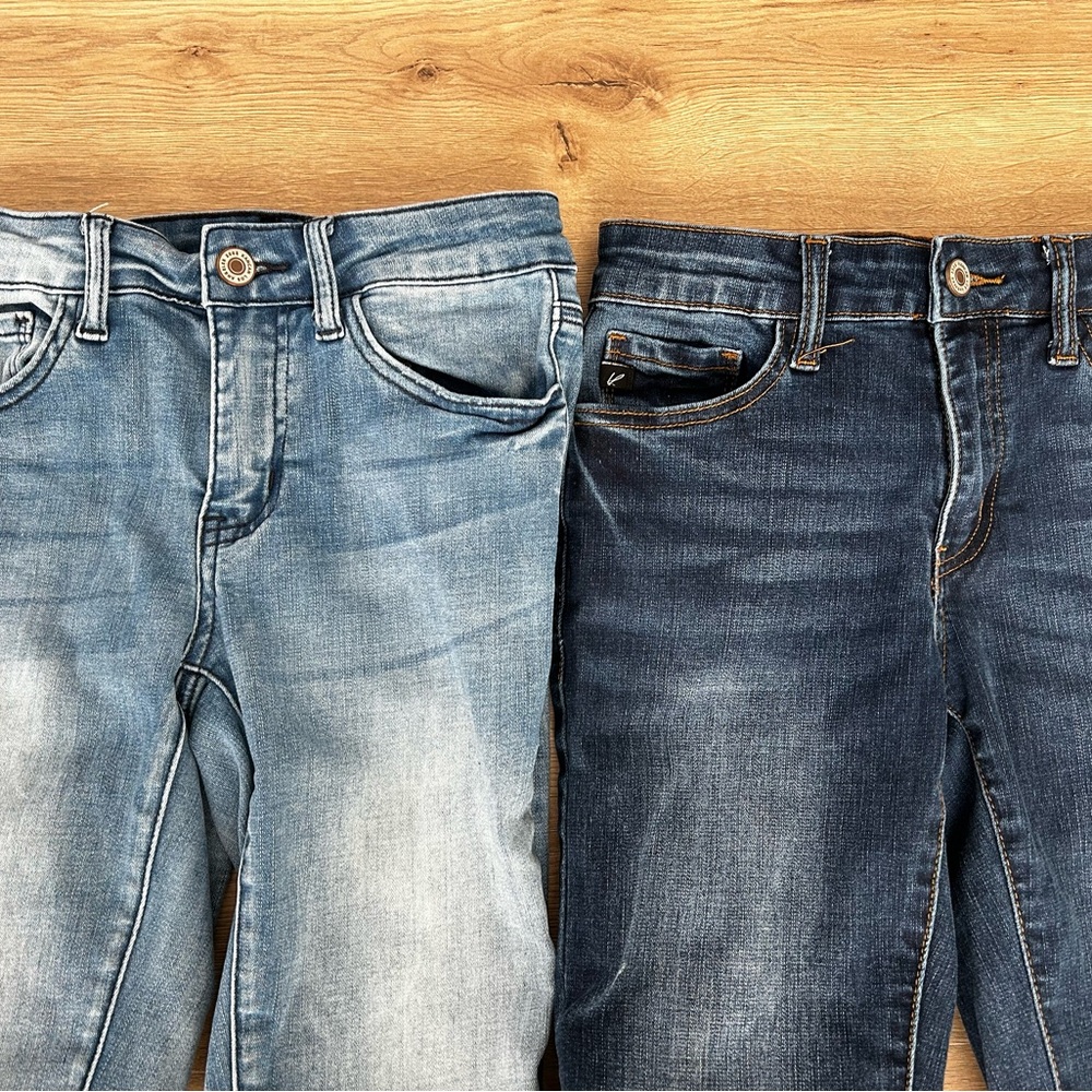 KanCan Women's Skinny Jeans - Light Blue and Dark Blue
